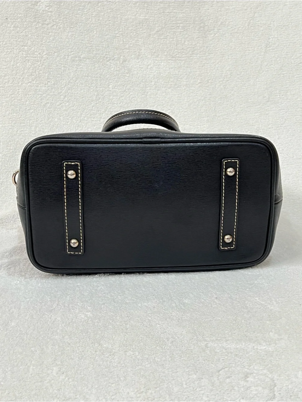 Dooney & Bourke Black Pebble Grain Leather Zip Zip Satchel